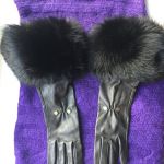Перчатки новые versace италия кожа черные мех лиса песец двойной размер 7 7, 5 44 46 s m