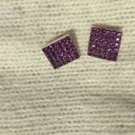 Серьги пусеты бижутерия стразы сваровски swarovski сиреневый фиолетовый кристаллы камни украшение