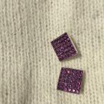 Серьги пусеты бижутерия стразы сваровски swarovski сиреневый фиолетовый кристаллы камни украшение