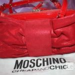 Сумка moschino италия красная замша натуральная лазерная лак кожа бант принт дизайн декор