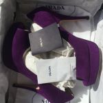 Туфли новые prada италия 39 размер замша сиреневые фиолетовые платформа 2 см каблук шпилька 11 см
