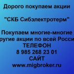 Покупаем акции «СКБ Сибэлектротерм» и любые другие акции по всей России